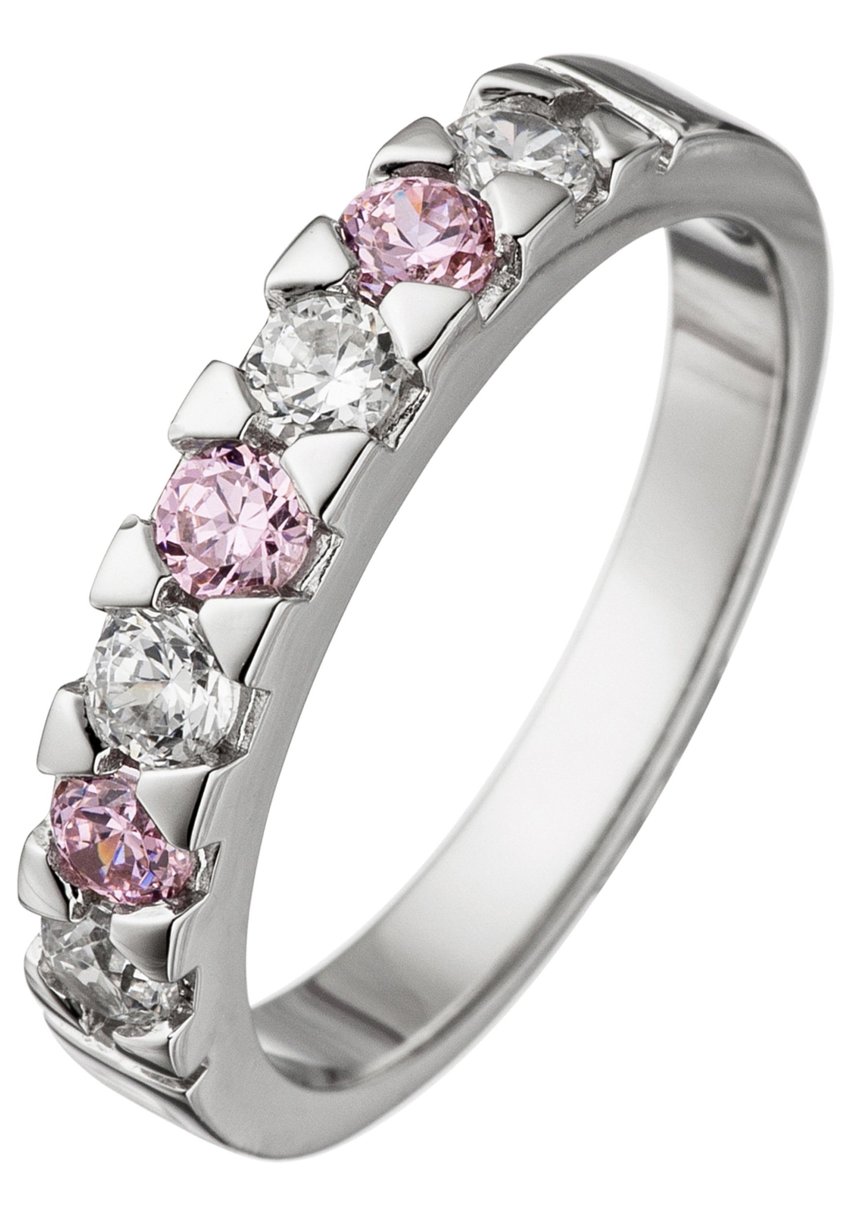 JOBO Silberring, 925 Silber mit rosa Zirkonia günstig online kaufen