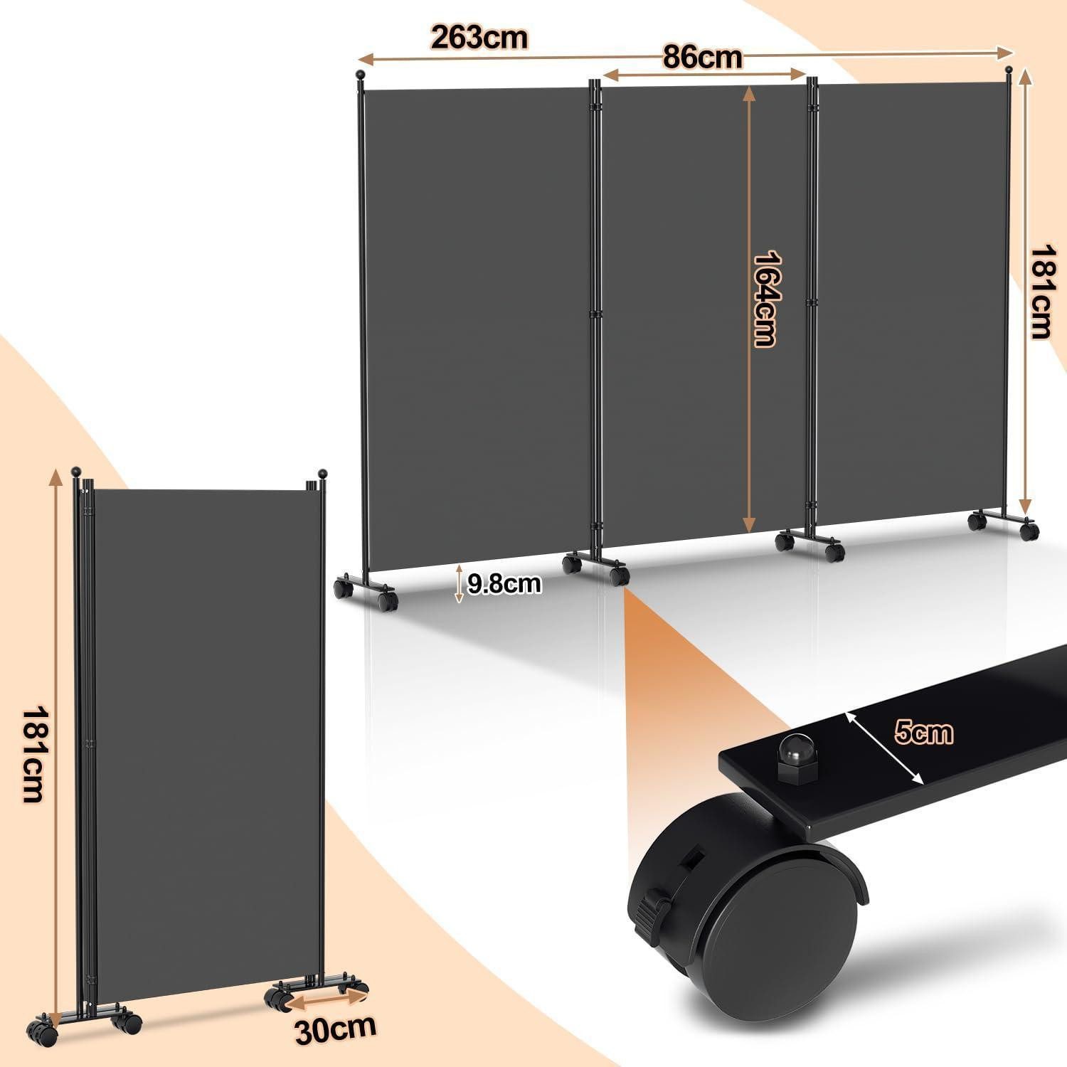 LuxusKollektion Paravent .Paravent Klappbar 263x181 cm (1 St)