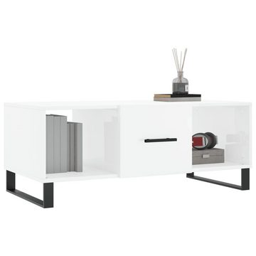 furnicato Couchtisch Hochglanz-Weiß 102x50x40 cm Holzwerkstoff