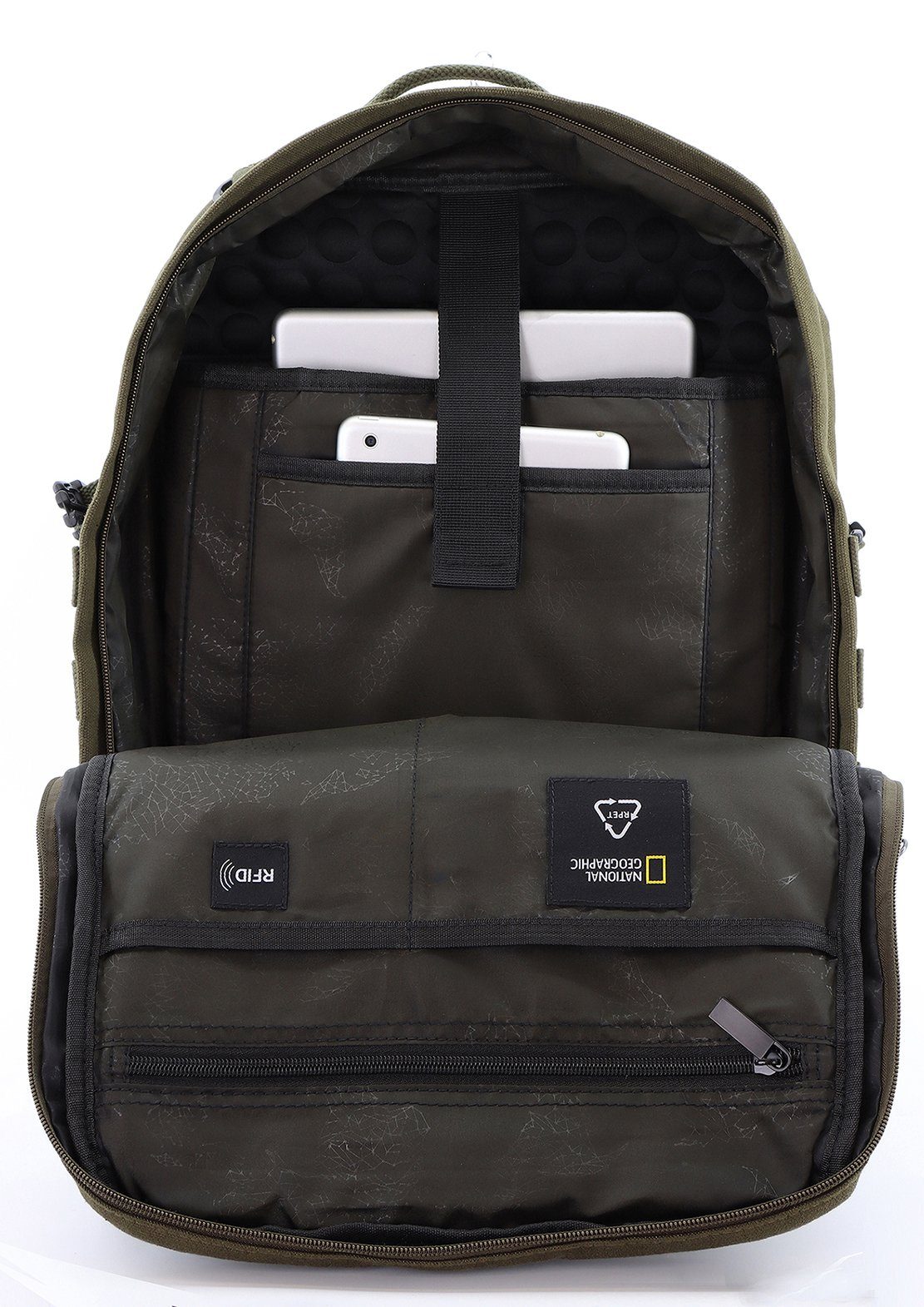NATIONAL GEOGRAPHIC Cityrucksack Milestone, aus recycelten PET-Flaschen