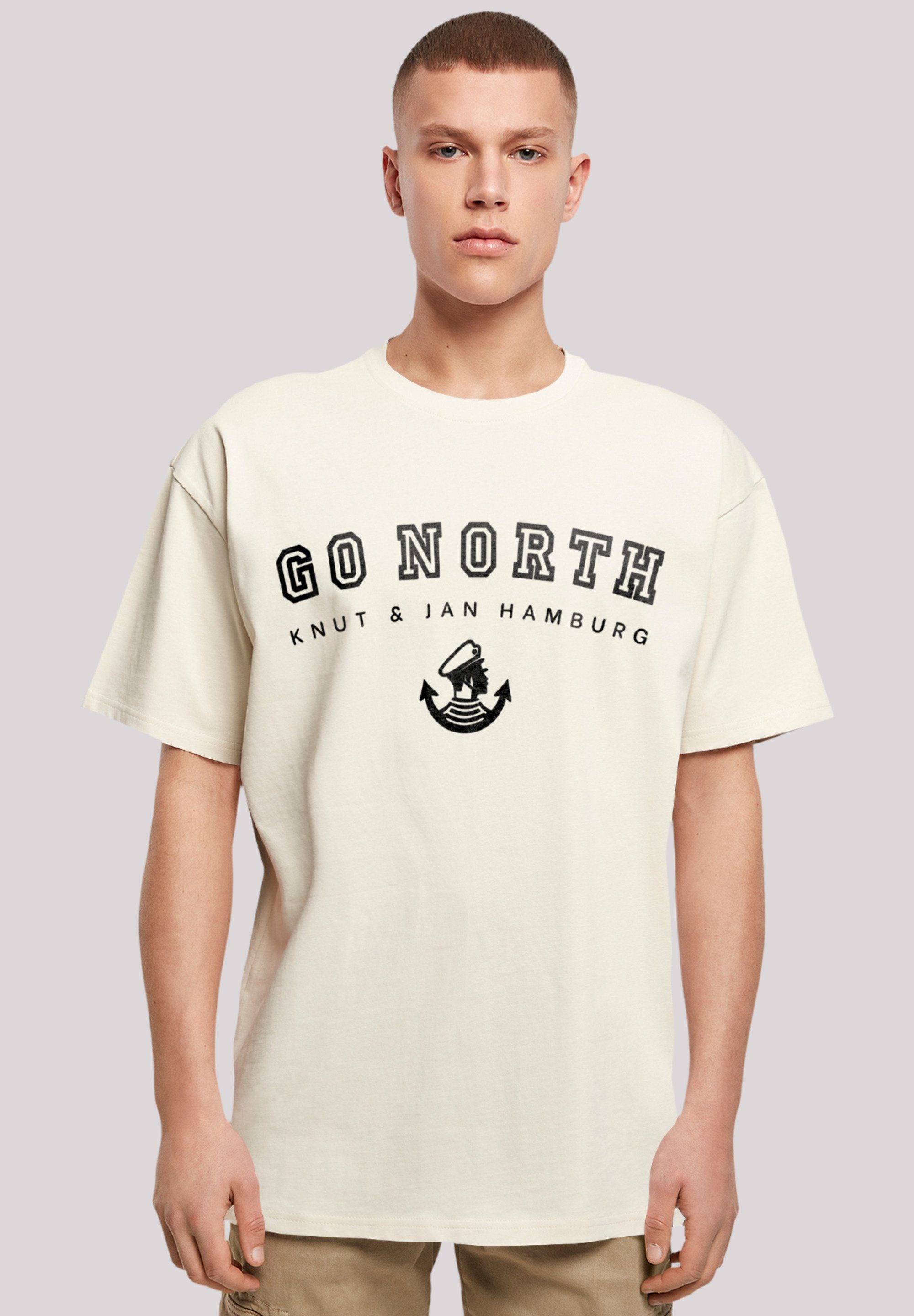 F4NT4STIC T-Shirt Go North Knut & Jan Hamburg Print sand