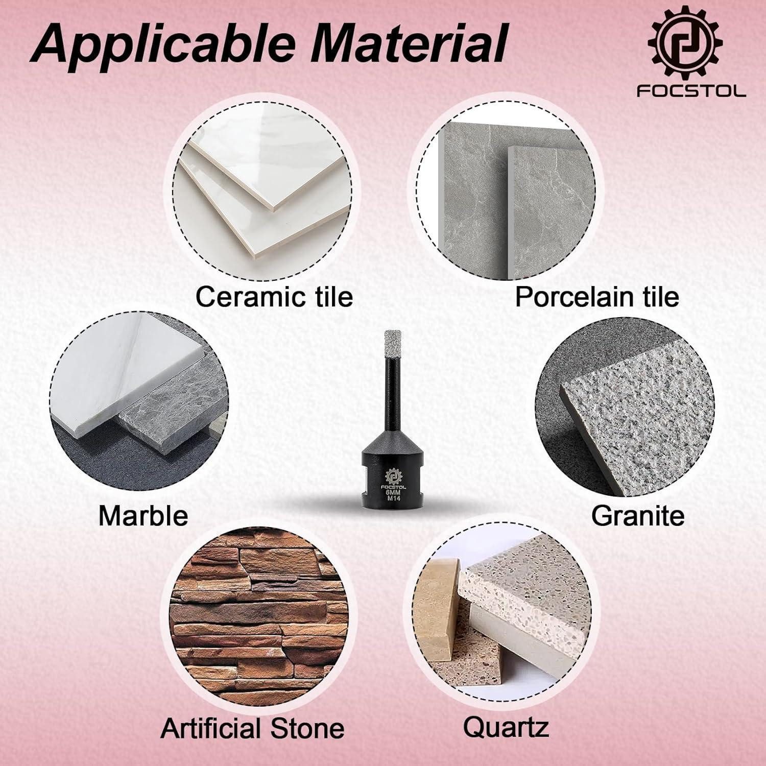 LuxusKollektion Fliesenbohrer Fliesenbohrer Diamant Lochsäge Keramik Marmor Granit M14 6 8 10mm