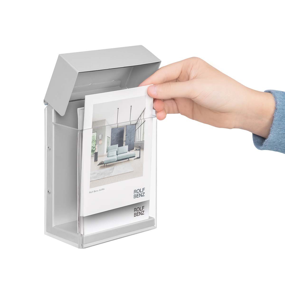 Indisplay® Flyerbox Prospektbox, A6 DIN »Shieldbox« Zeitungsständer
