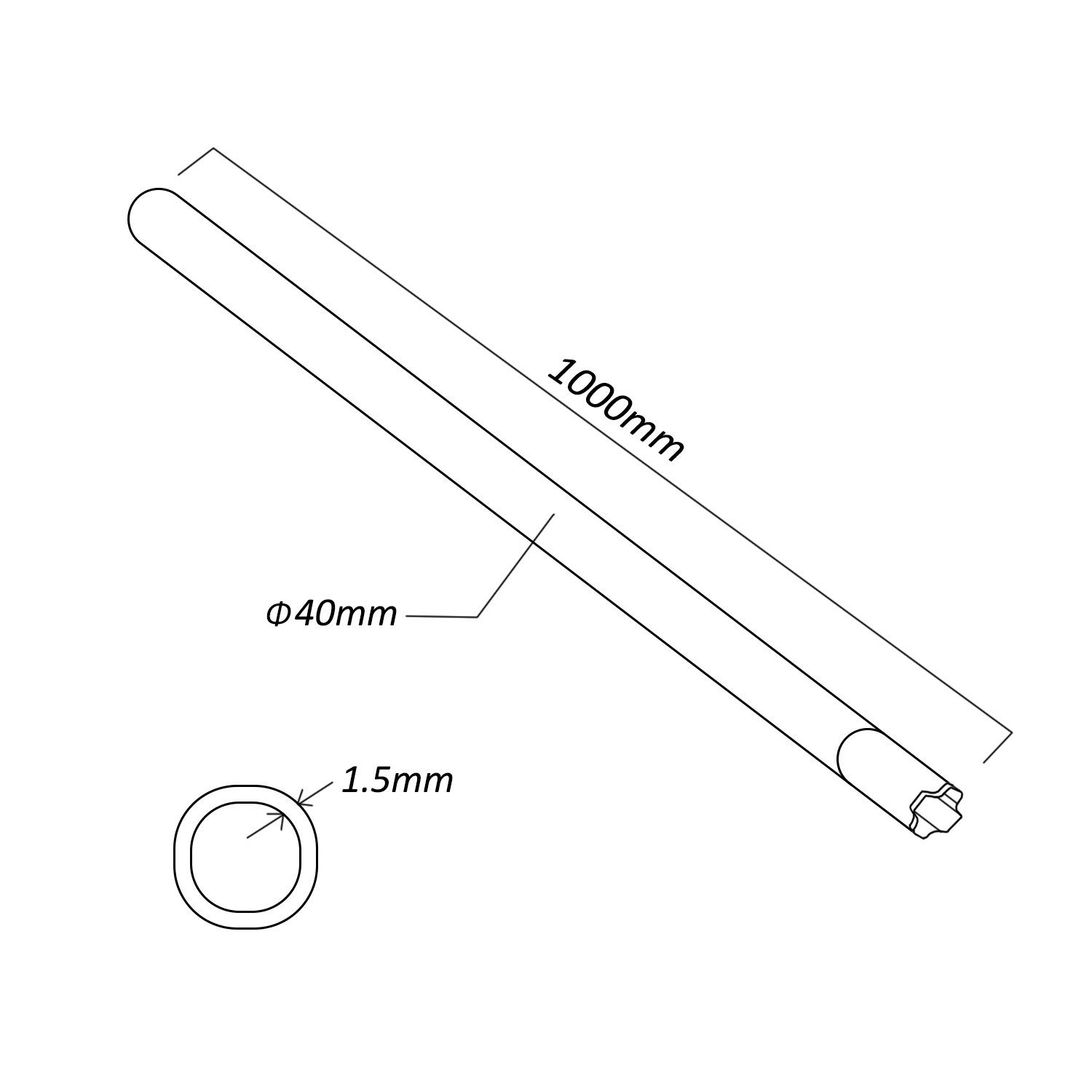 Länge: Verzinkter (1-St) Rundstange Maclean Antennenmast 1000 MCTV-932 mm, aus 100cm Stahl Stahl,