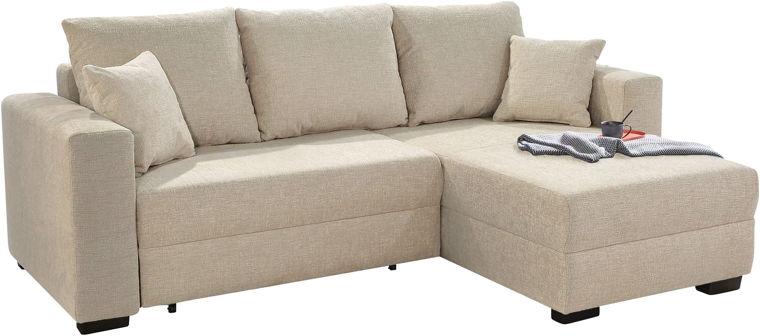 Jockenhöfer Gruppe Ecksofa Elmau L-Form, B: 235 cm, mit Bettfunktion, Bettkasten & 2 Zierkissen