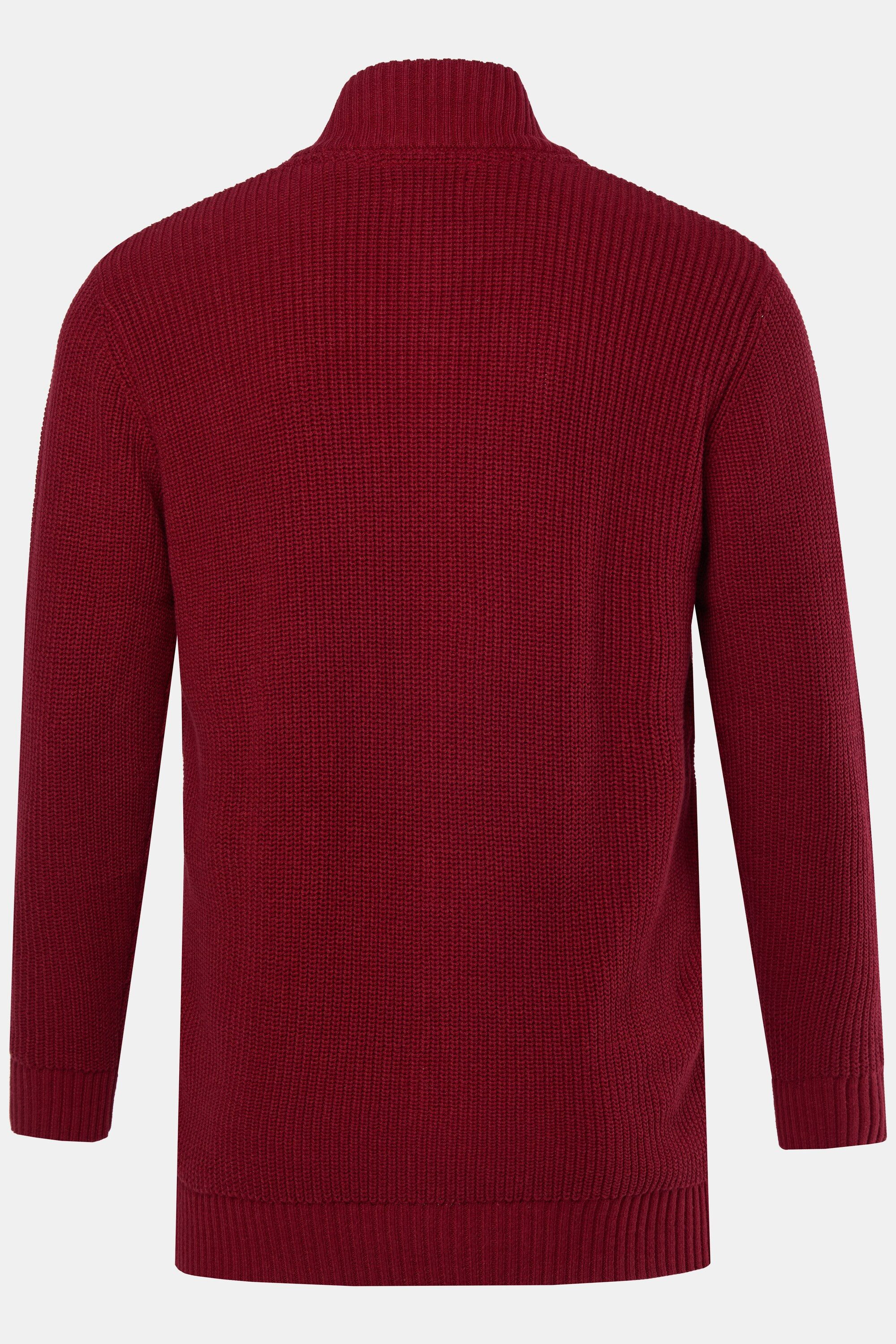 Men Plus Poloshirt Strickjacke Stehkragen Zipper