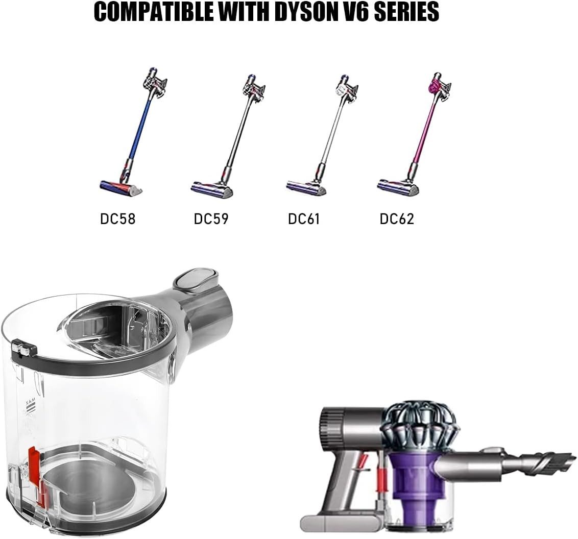 FELIXLEO Staubsaugerrohr-Adapter Schmutzbehälter für Dyson V6 Animal, DC58 DC61, DC62, SV03 Ersatzteile
