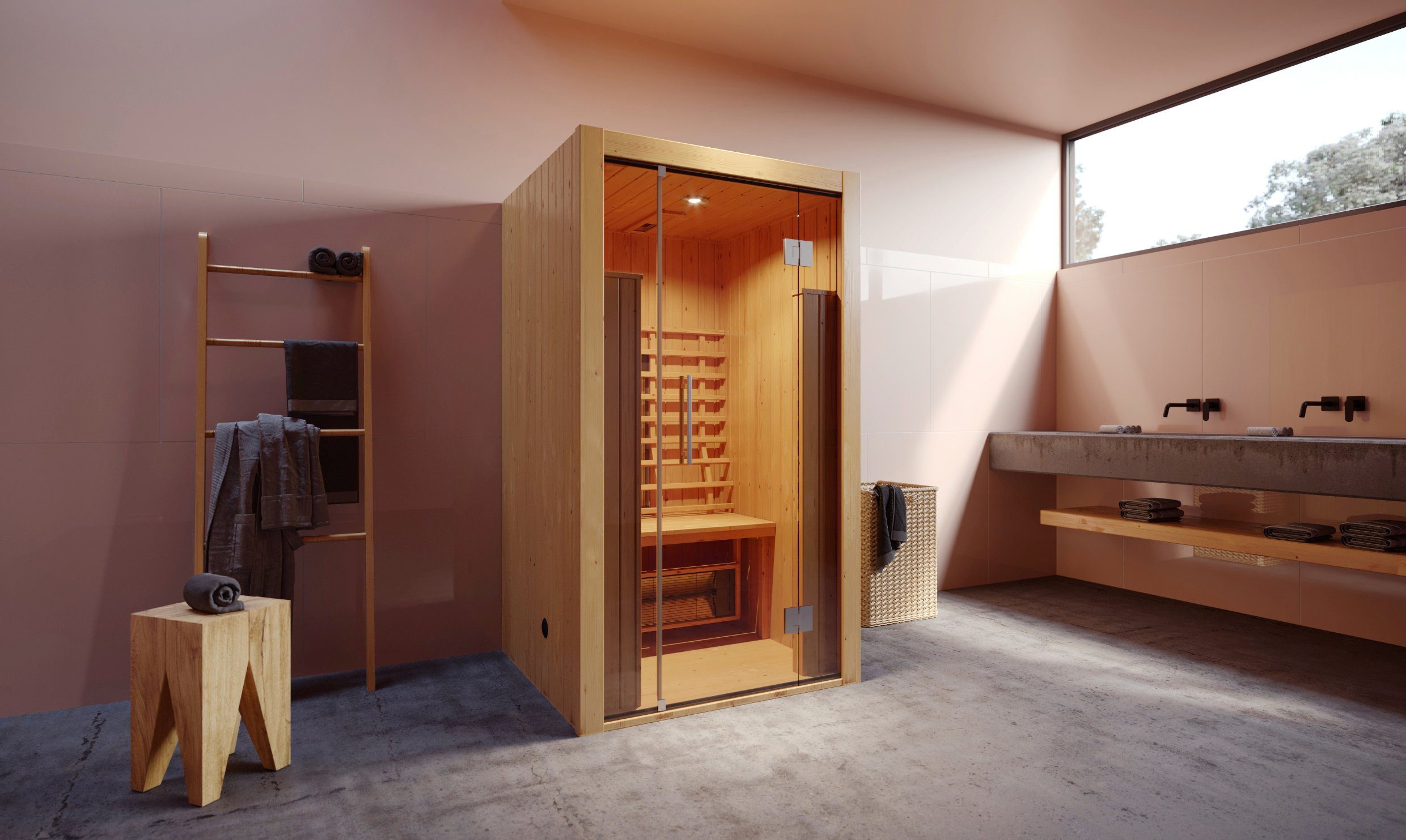 weka Infrarotkabine Hamina, BxTxH: 110 x 104 x 190 cm, 62 mm