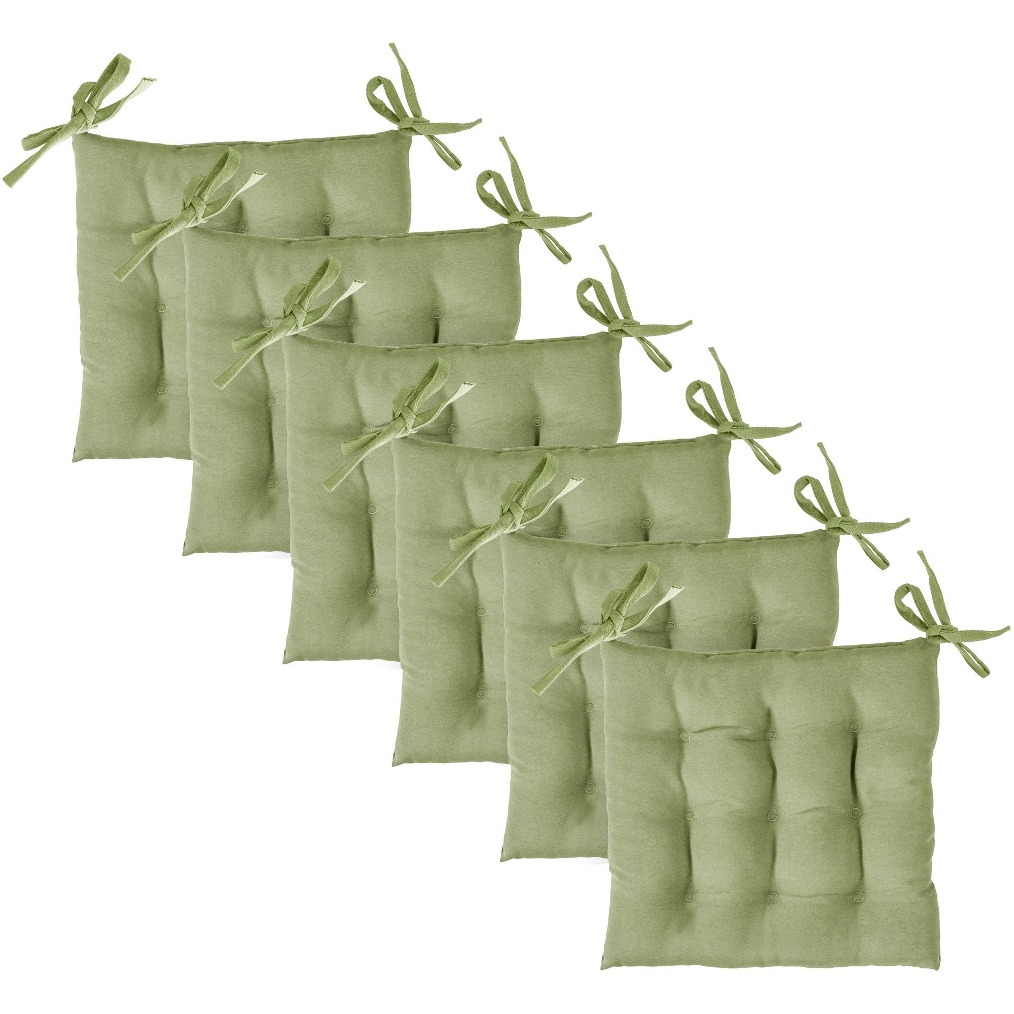 Komfortec Stuhlkissen »6er Set 40x40 cm mit Bändern, Baumwolle