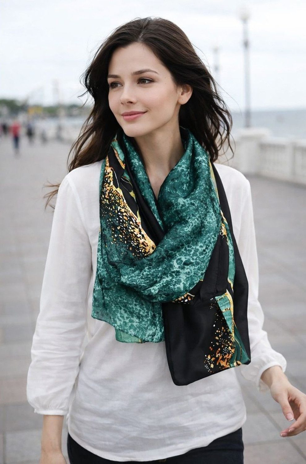 chic4home Schal Color Flow, (1-St. 1-teilig), sommerlicher Damen Schal mit buntem Muster