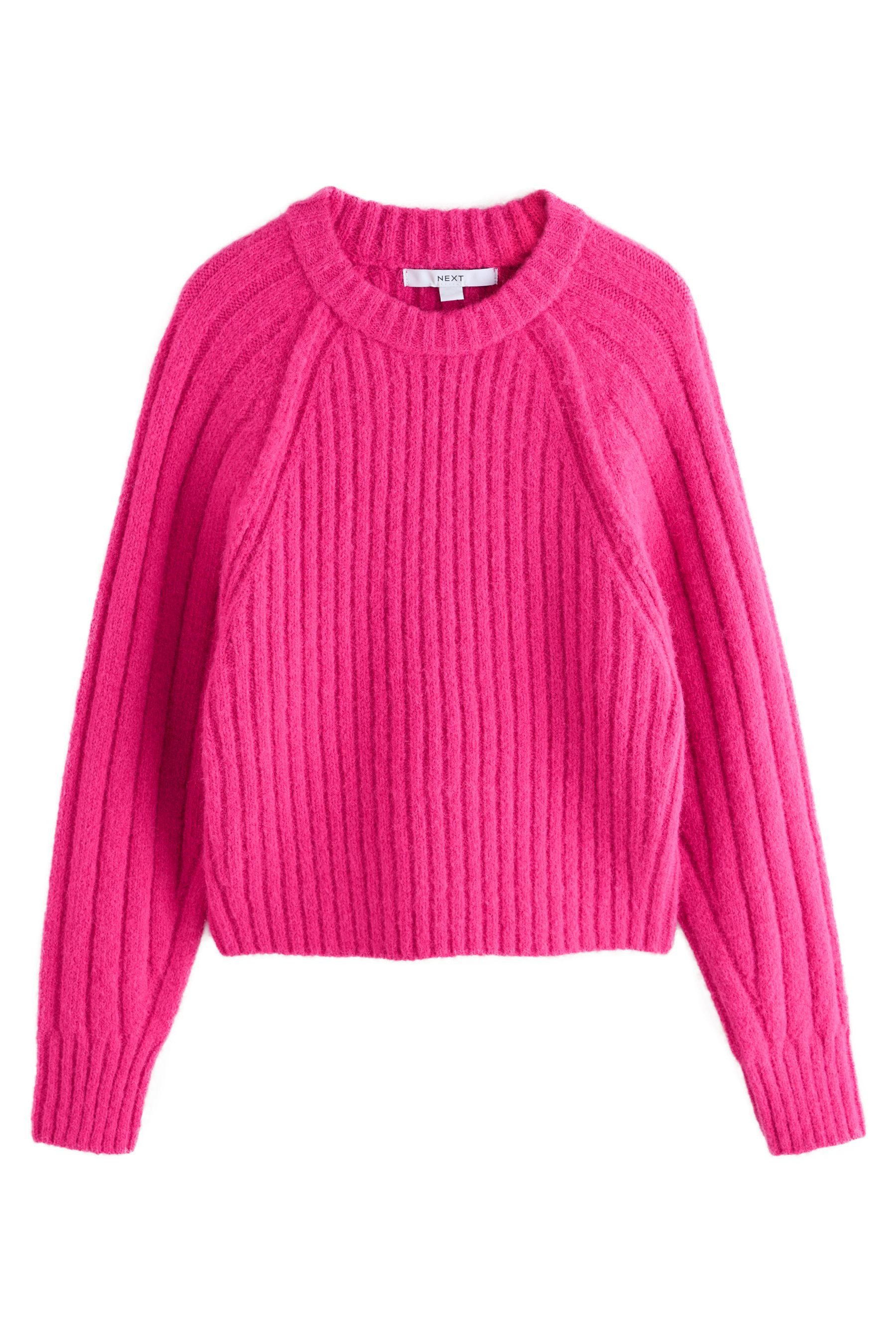 Rundhalspullover Gerippter Rundhals-Pullover aus Wollgemisch