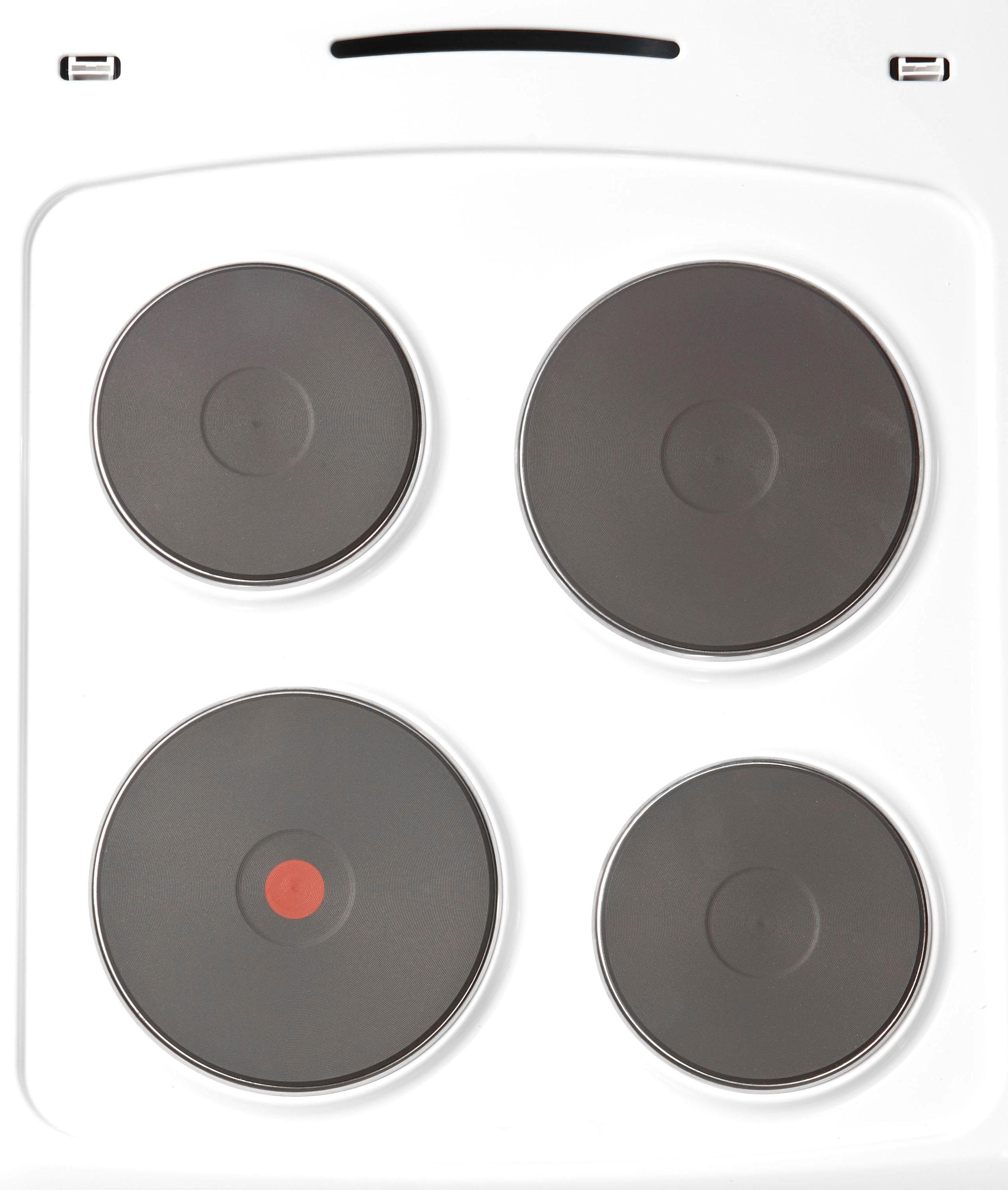 Amica Platten-Standherd SHE 11555 W, Steam Clean, Bewährter Kochkomfort für den zuverlässigen Küchenalltag
