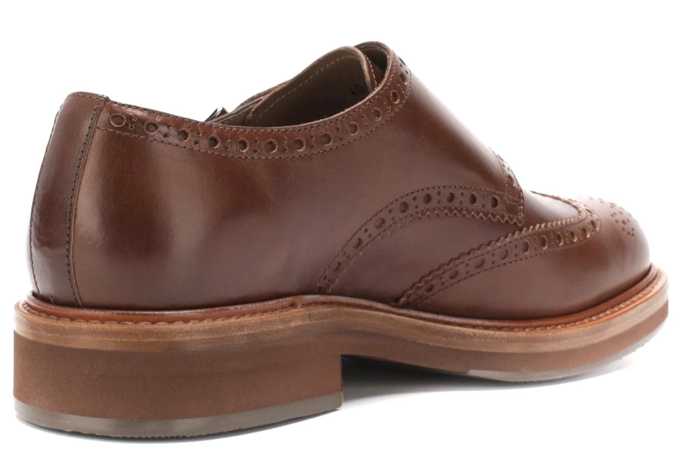 BRUNELLO CUCINELLI Double Monk Herrenschuhe Patina Brogue-Lochmuster Made in Italy Slipper Aufwendig von Hand poliert – mit Patina-Effekt