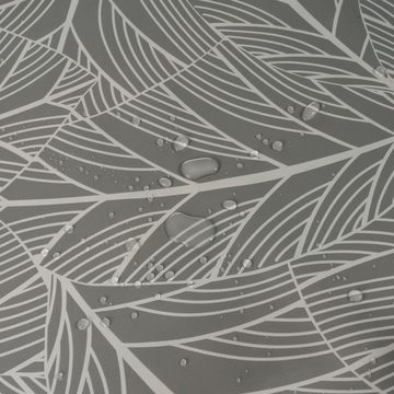 laro Tischdecke Wachstuch-Tischdecken Blätter Grau Weiß rechteckig