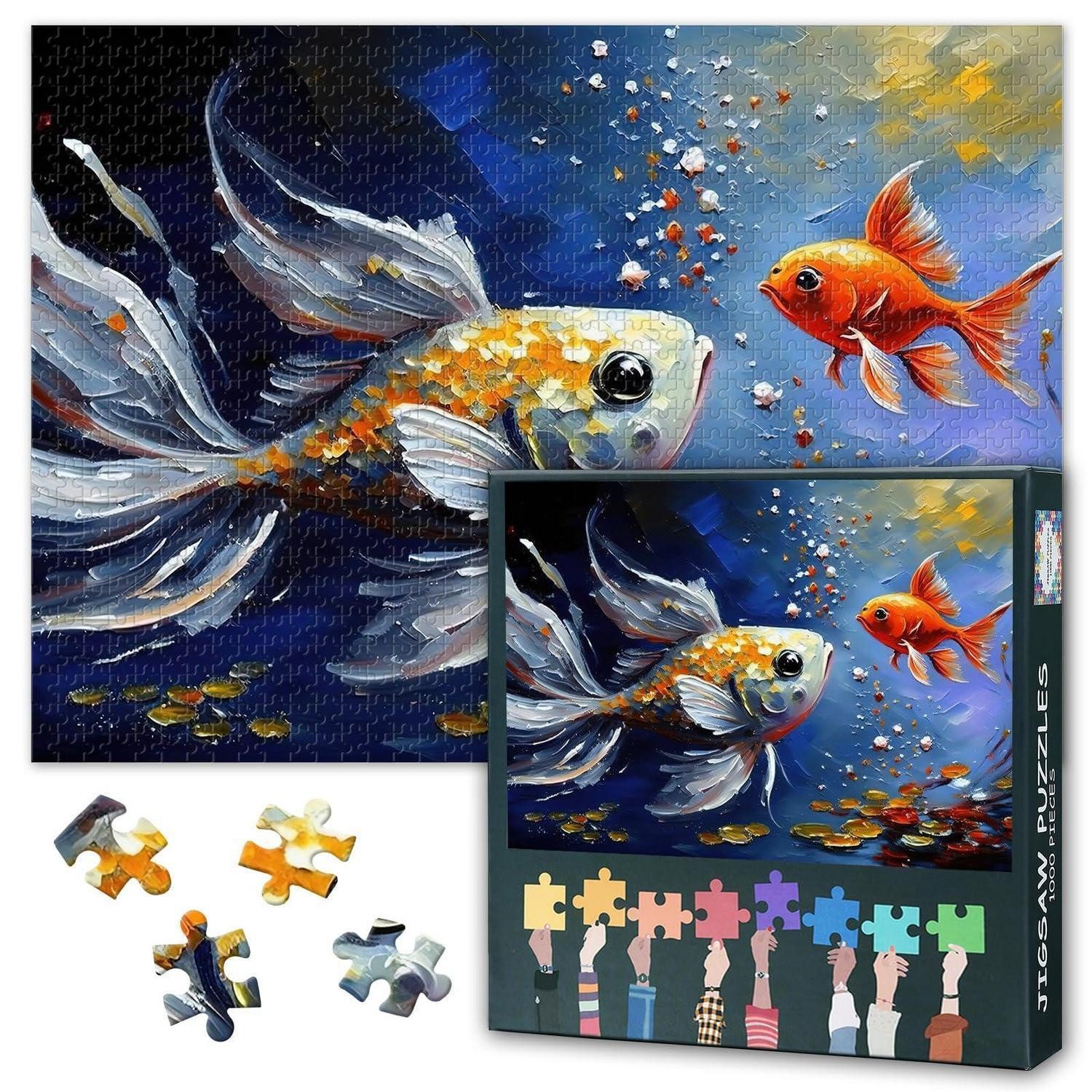 LuxusKollektion Puzzle Puzzle 1000 Teile Goldfisch 50x70cm, Puzzleteile