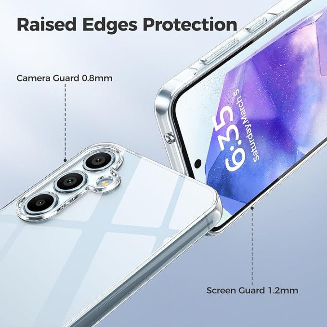SmartUP Smartphone-Hülle Silikon Hülle für Samsung Galaxy A55 5G (Transparent), Rundumschutz, Displayschutz – Bild 4 von 5