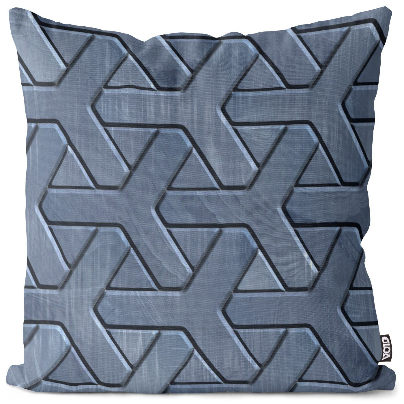 Kissenbezug, VOID (1 Stück), Sofa-Kissen Metal Oberfläche Muster gemustert Grau Geometrisch Grafik Design Kunst
