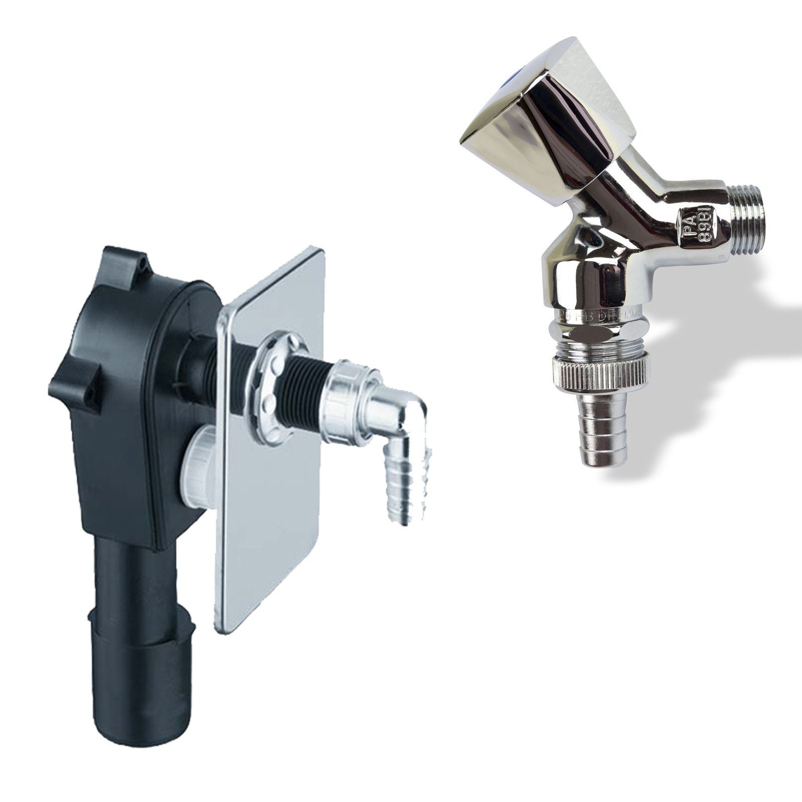 Stabilo Sanitär Siphon Unterputz Siphon Anschluss-Set DN50/40 und 1/2" Geräteventil