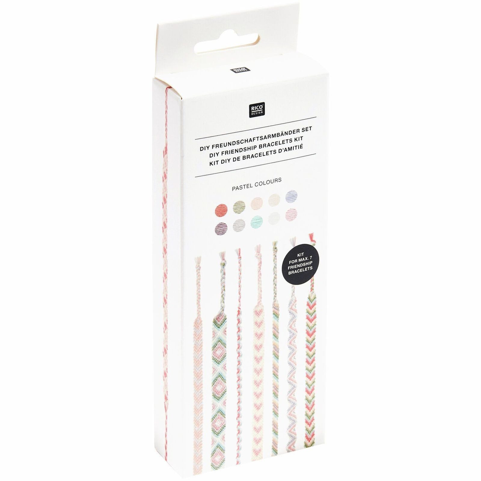 Rico Design Kreativset DIY-Freundschaftsarmband-Sets, 100% Baumwolle