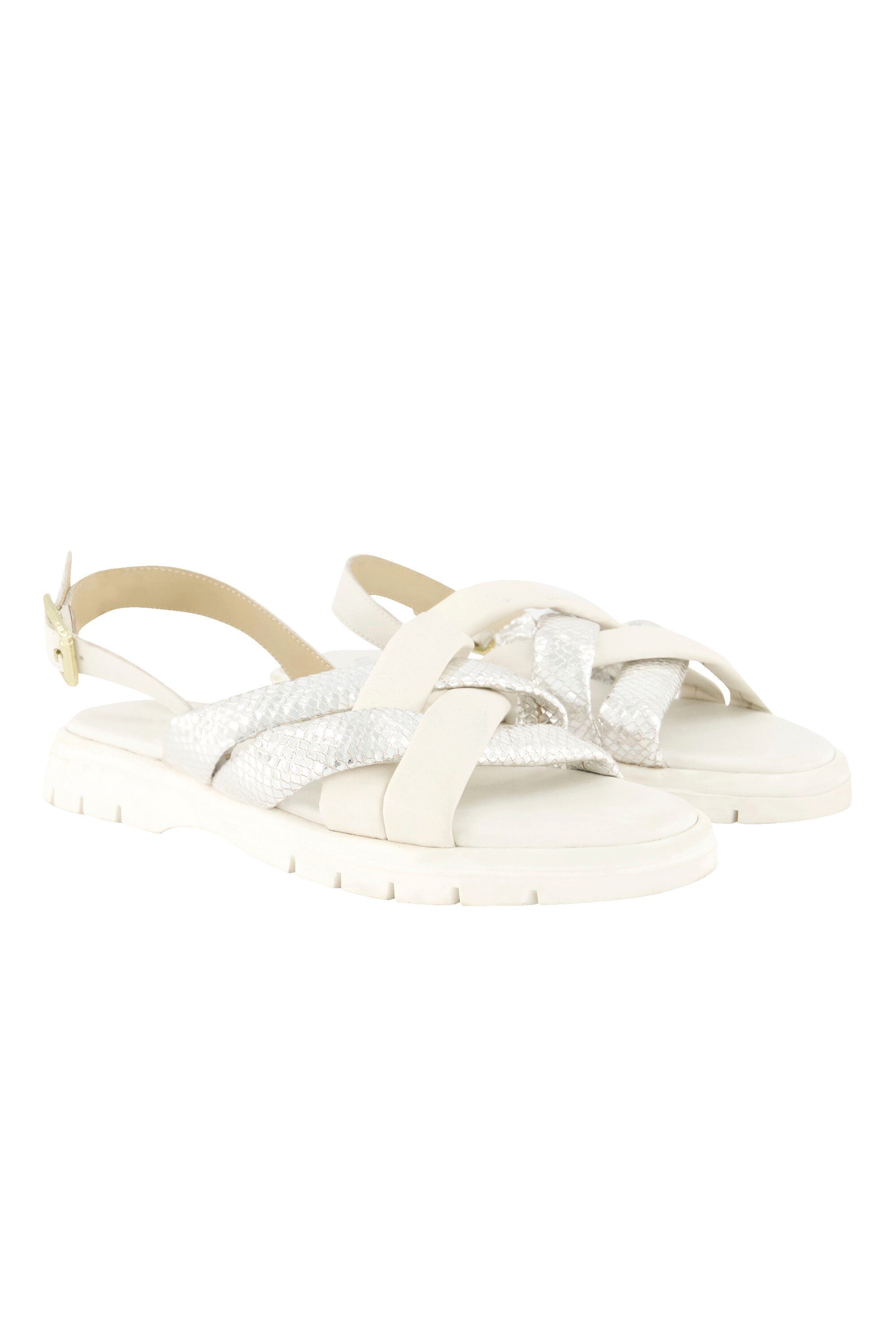 Ulla Popken Leder-Sandaletten Metallic-Optik Weite H Sandalette