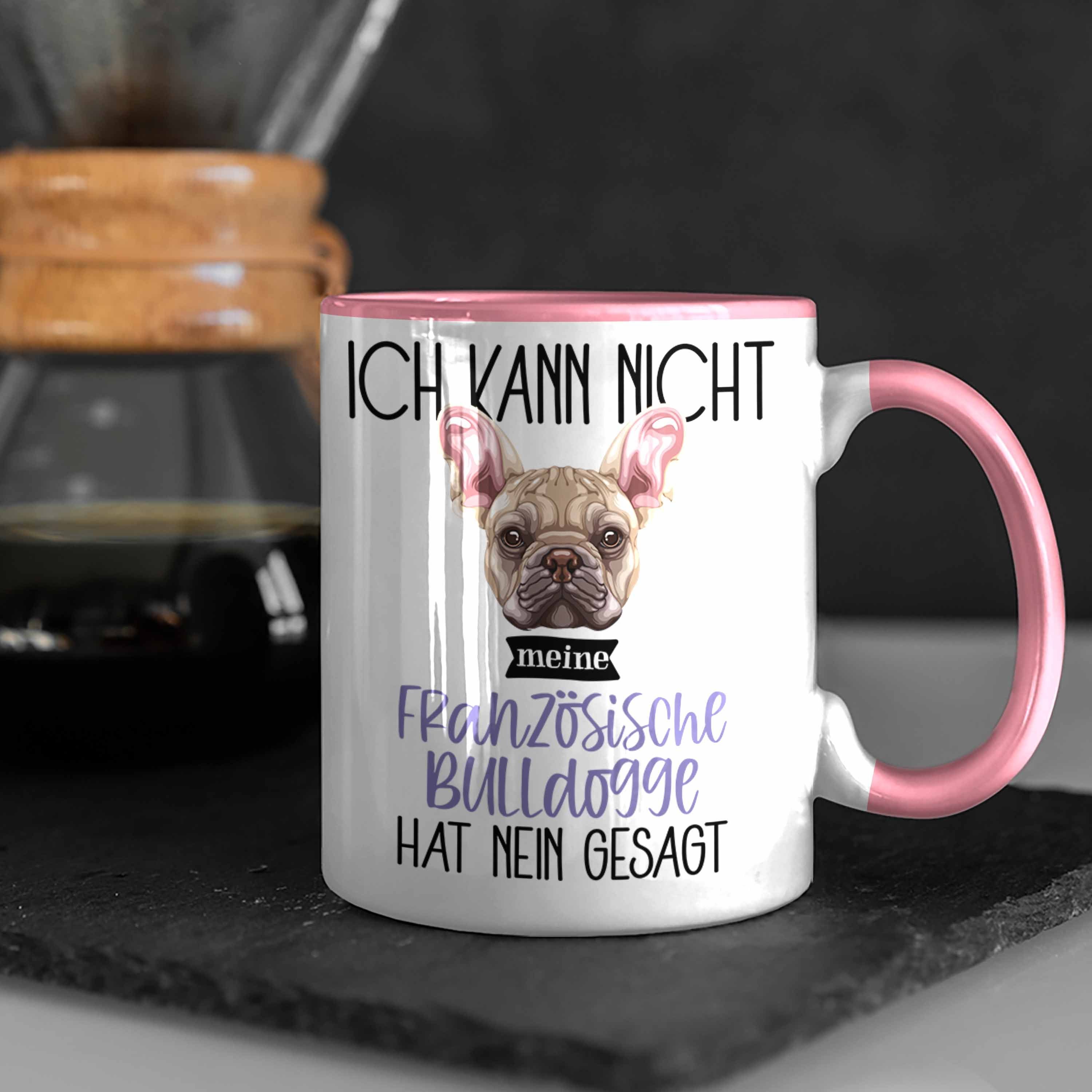 Trendation Bulldogge Tasse Geschenk Französische Geschen Spruch Besitzer Lustiger Rosa Tasse
