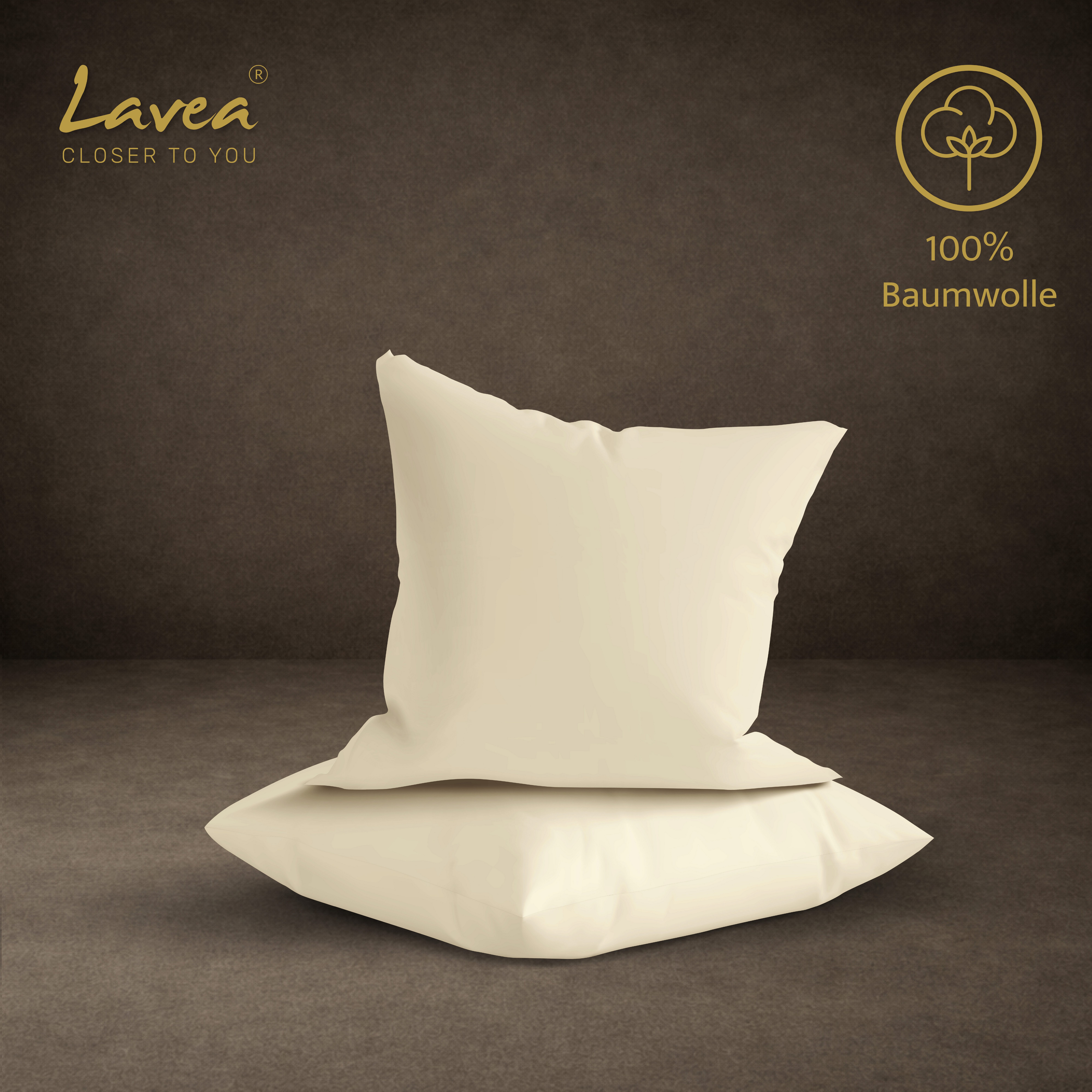 Lavea Kissenbezug 2er Set 100% Baumwolle flauschig, Jasmin, Kissenhülle, Kissenbezüge, (2 Stück), pflegeleicht, langlebige Qualität, mit Reißverschluss – Bild 2 von 5