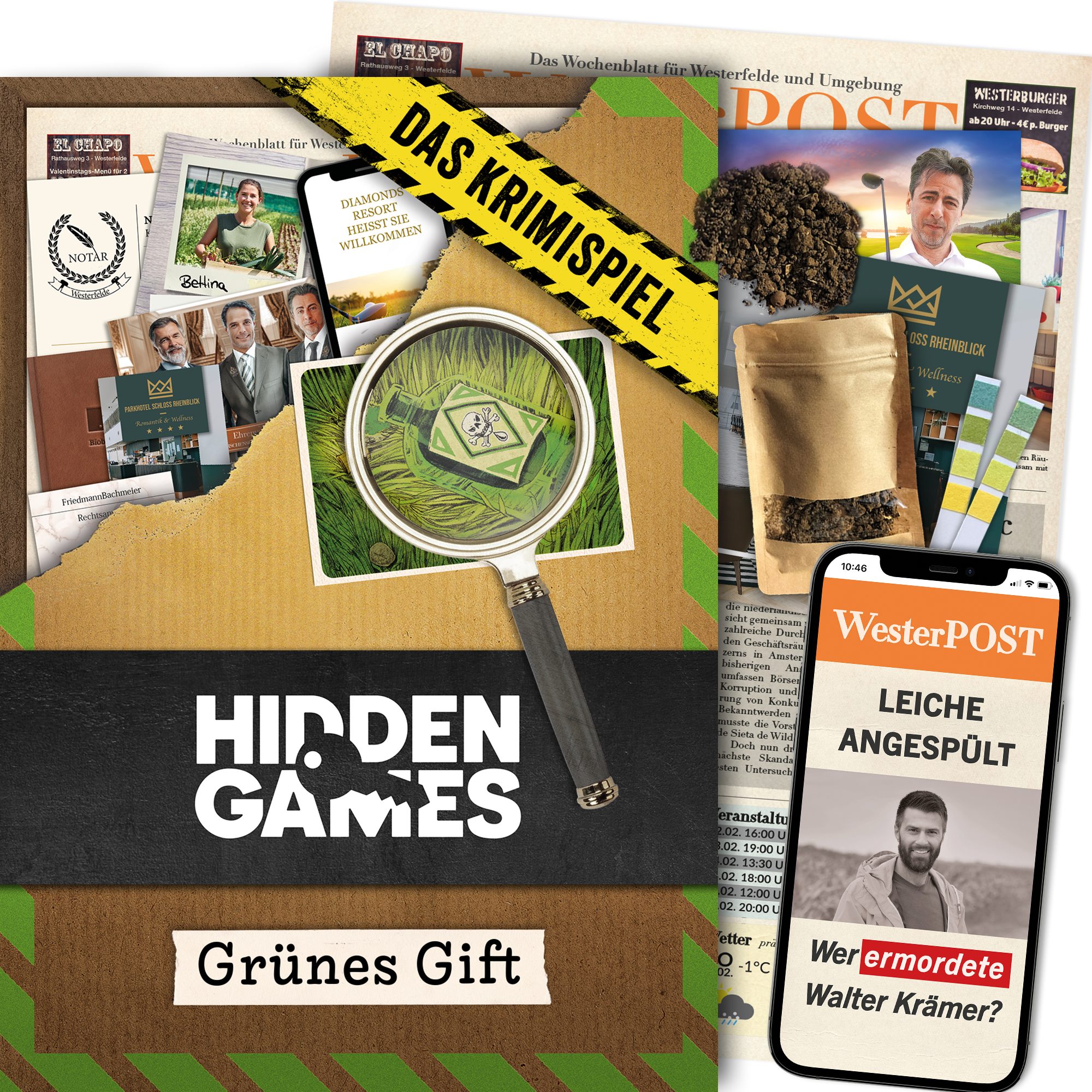 Hidden Games Tatort Spiel Grünes Gift, Krimispiel, Made in Germany
