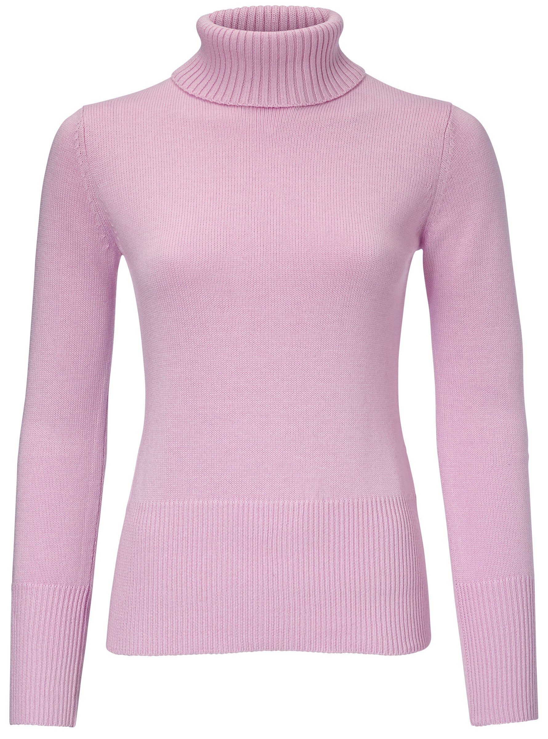 Strickpullover Rollkragen-Pullover Langarm Feinstrick