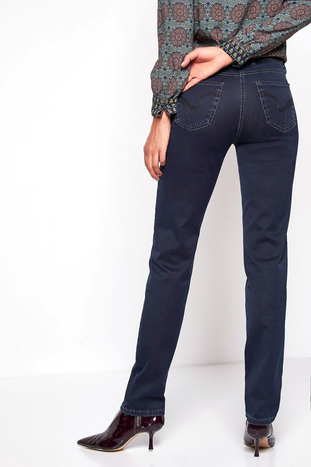 TONI 5-Pocket-Jeans Perfect Shape Shaping-Effekt Bauch und darkblue 058 mit - Po an