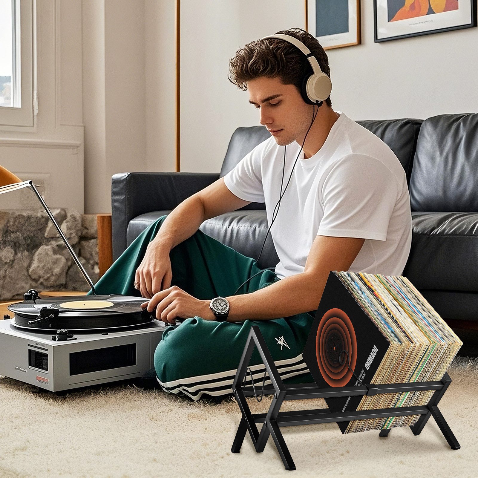 Youyijia Plattenständer Schallplatten Aufbewahrung LP Schallplatten Regal Plattenständer – Bild 4 von 5