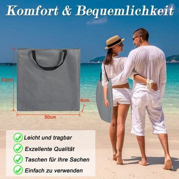 Randaco Gartenliege Strandmatte 1x StrandLiege klappbar Mit Kissen Tasche 145x47cm grau, 1 St.