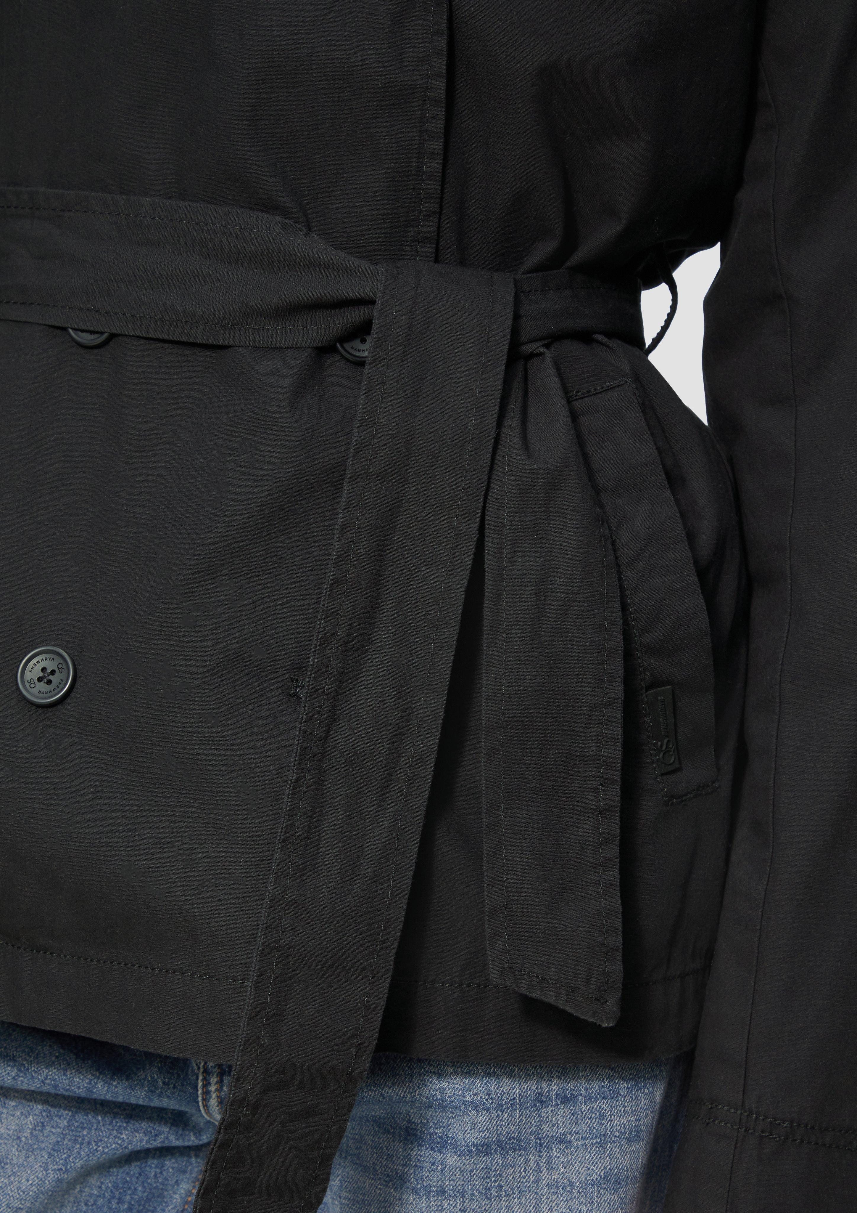 QS Outdoorjacke Kurzer Trenchcoat aus Baumwolle günstig online kaufen