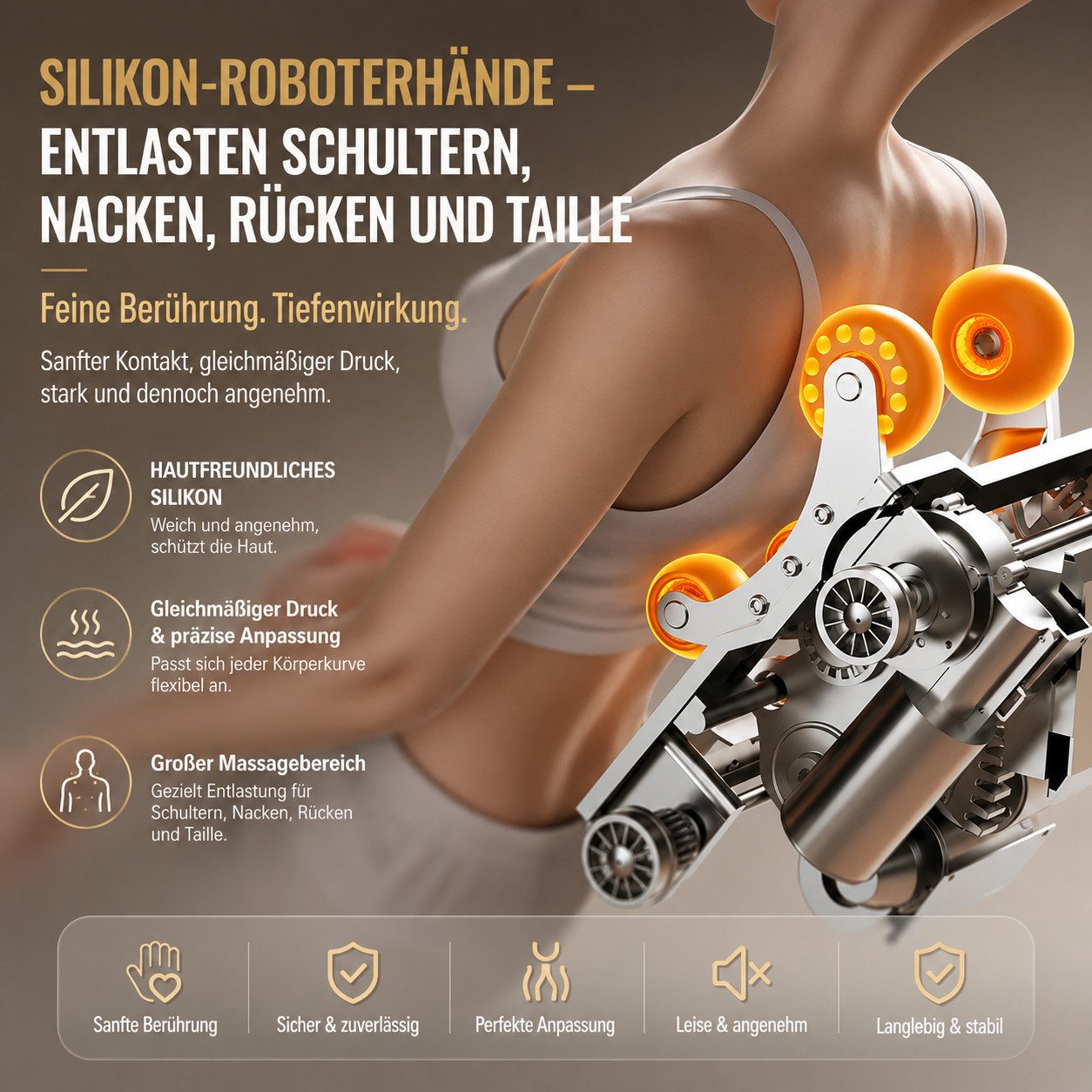 YIJIE Massagesessel YIJIE L50S 4D Massagesessel Zero Gravity Vollkörper Shiatsu mit Wärme