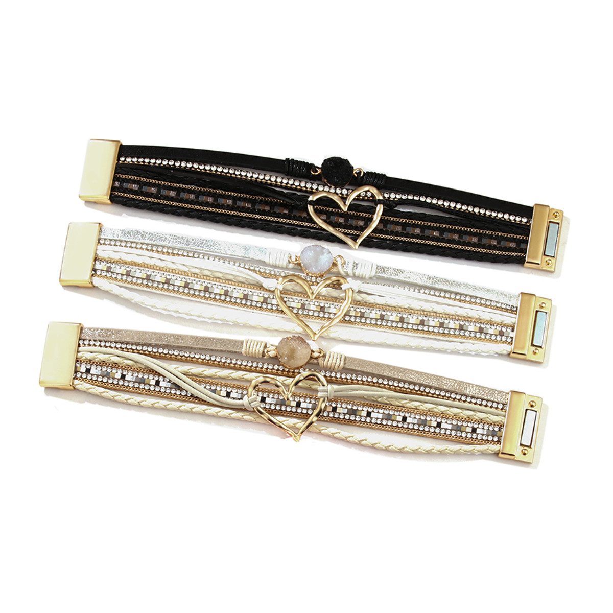 KARMA Lederarmband Lederarmband Herz vers. Farben Kunstleder Armband Damen günstig online kaufen