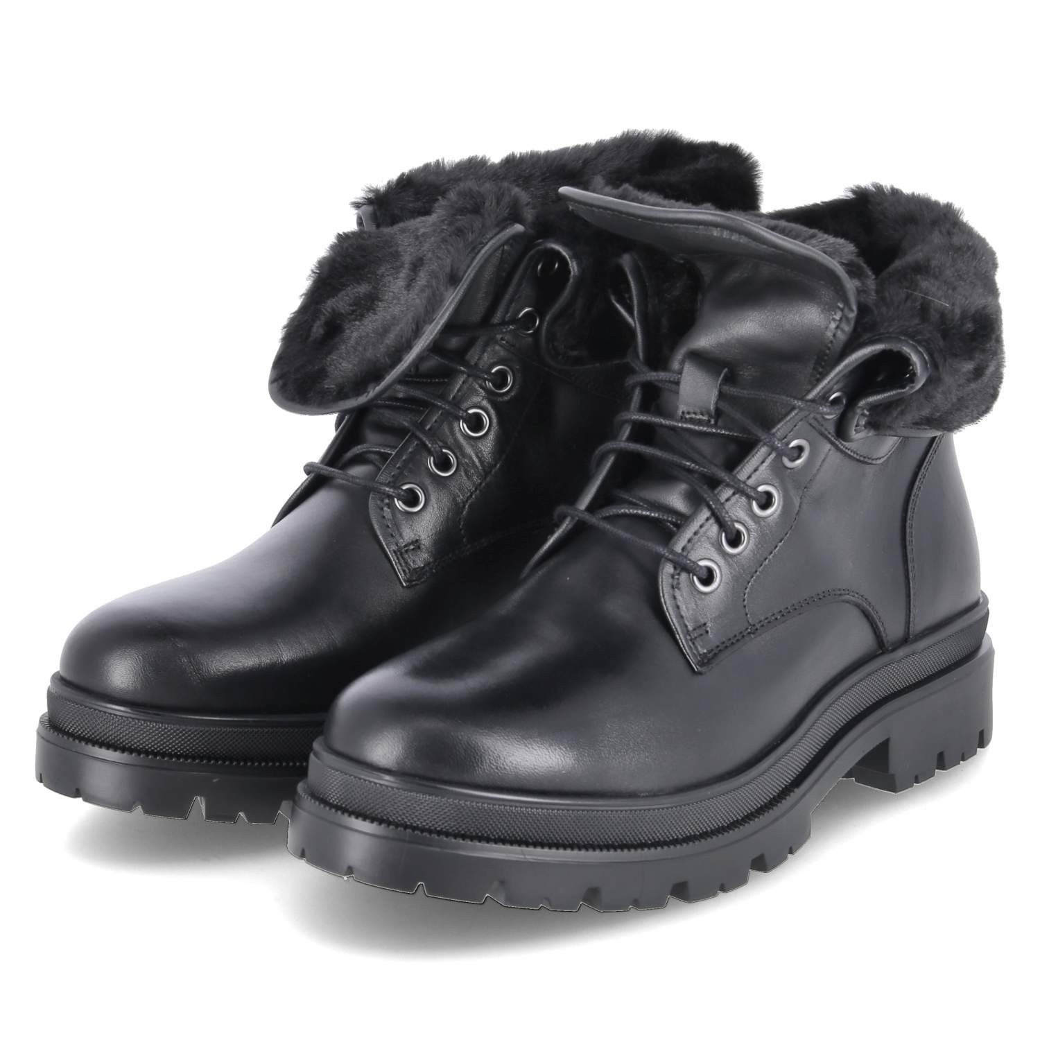 Fräulein Frida Fräulein Frida W1349-002 BLACK Damen Glattleder schwarz Winterstiefel