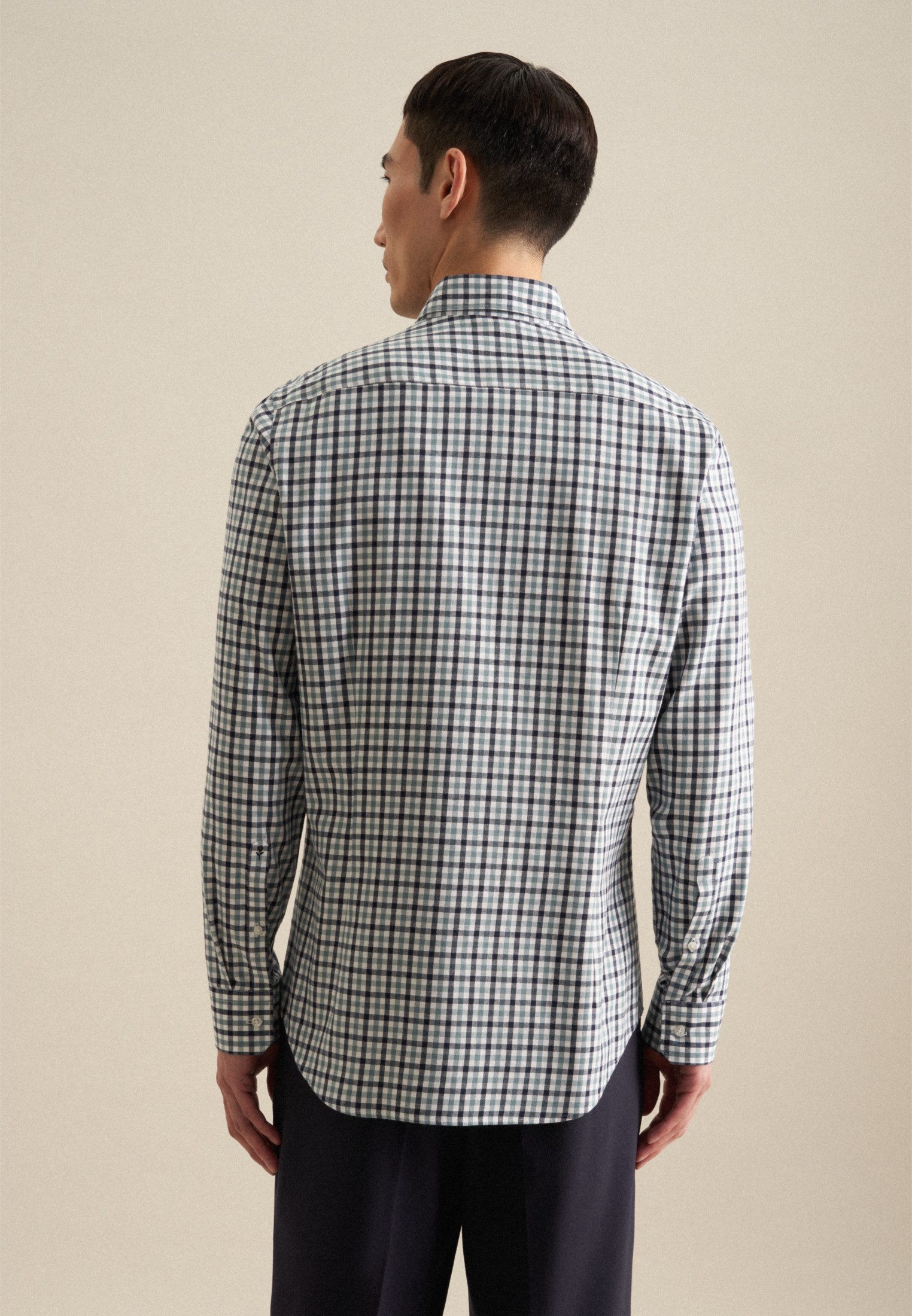 seidensticker Flanellhemd "Shaped", Shaped Langarm Button-Down-Kragen Karo günstig online kaufen