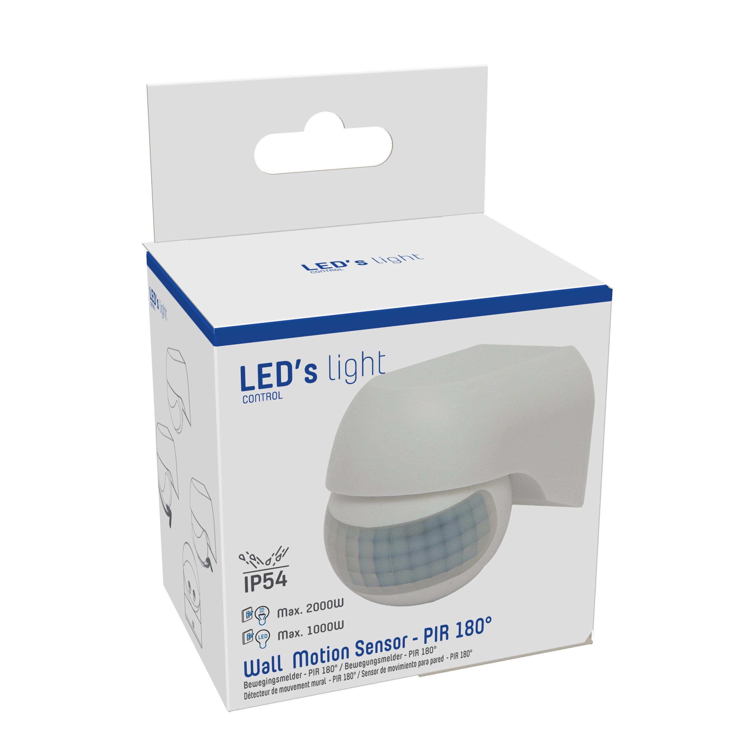LED's light Bewegungsmelder 0190112 weiß Aufputz-Bewegungsmelder, 180° IP54