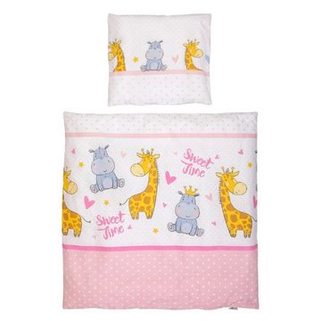 Babyhafen Komplettbett Giraffe 3in1 Beistellbett komplett Babybett Sweet Time, rosa, Made in Europa