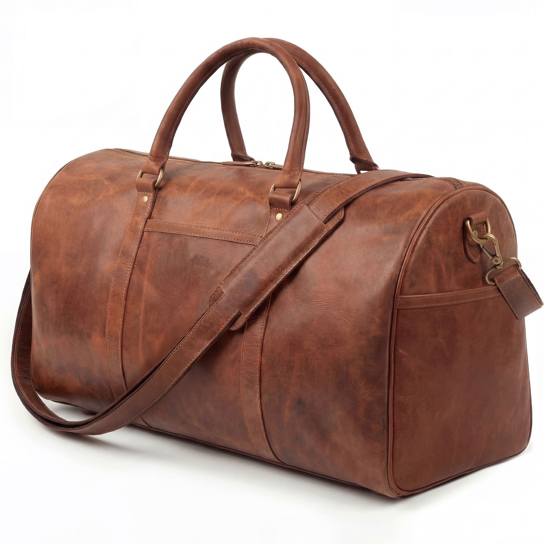 SID & VAIN Reisetasche echt Leder Weekender groß Ledertasche braun SKYLER, Echtleder Reisegepäck für Damen & Herren, Sporttasche XL Dunkelbraun