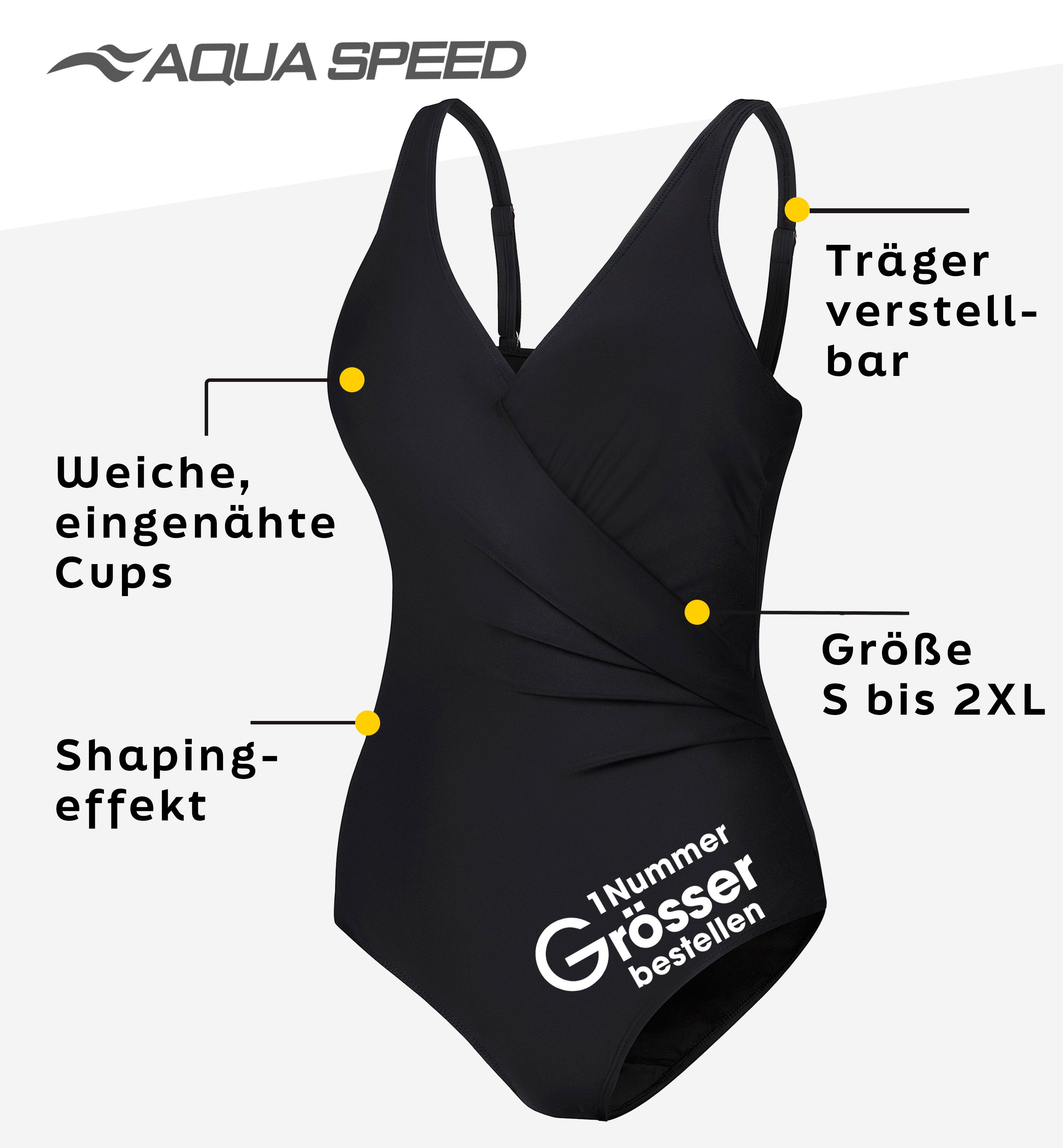 Aqua Speed Schwimmanzug Figur schmeichelnder Andrea Badeanzug mit kl. Handt günstig online kaufen