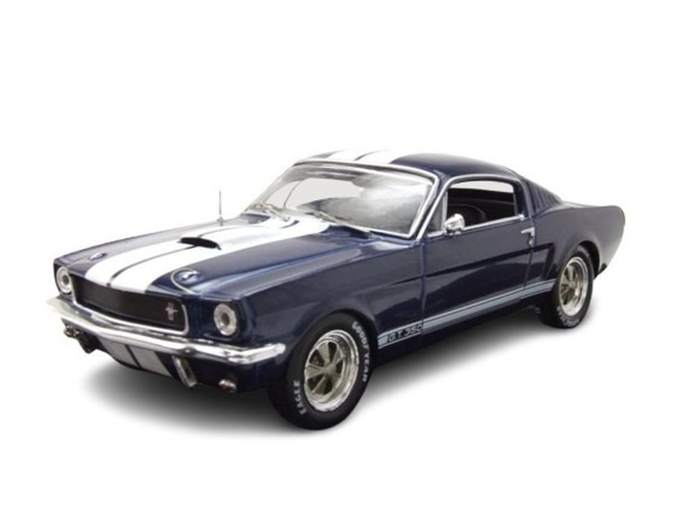 ixo Models Modellauto Ford Shelby Mustang GT 350 1965 dunkelblau weiß, Maßstab 1:43