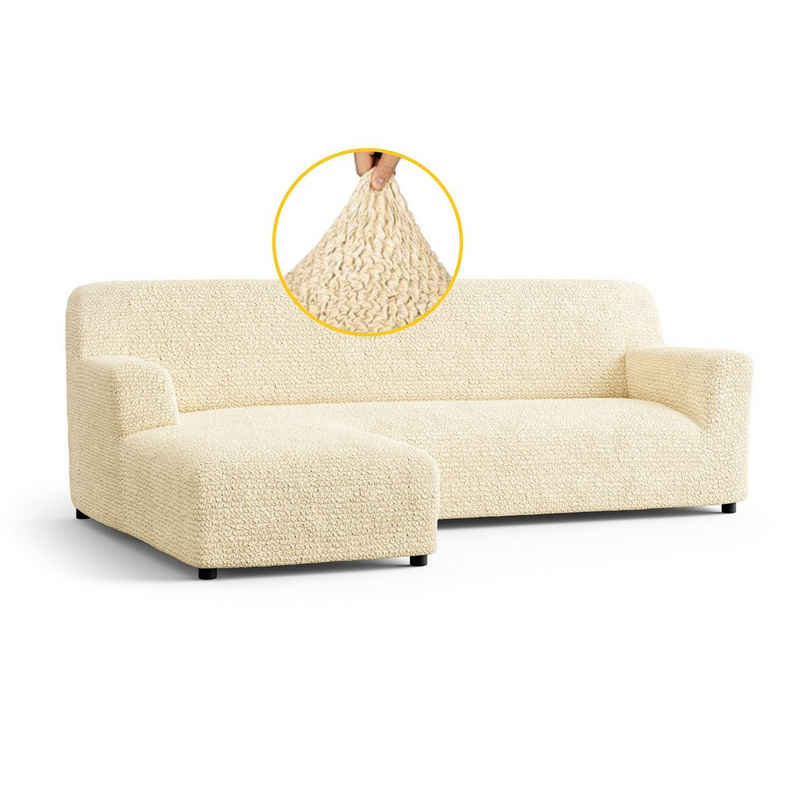 Sofahusse »1-teiliger Sofabezug für L-Form mit Ottomane, italienische Handarbeit«, Paulato by GA.I.CO, blickdichter, widerstandsfähiger und langlebiger Mikrofaserstoff