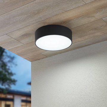 Arcchio LED Außen-Deckenleuchte Dakari, dimmbar, LED-Leuchtmittel fest verbaut, Farbwechsel warmweiß / tageslicht, Modern, Aluminium, Kunststoff, dunkelgrau, 1 flammig, inkl.