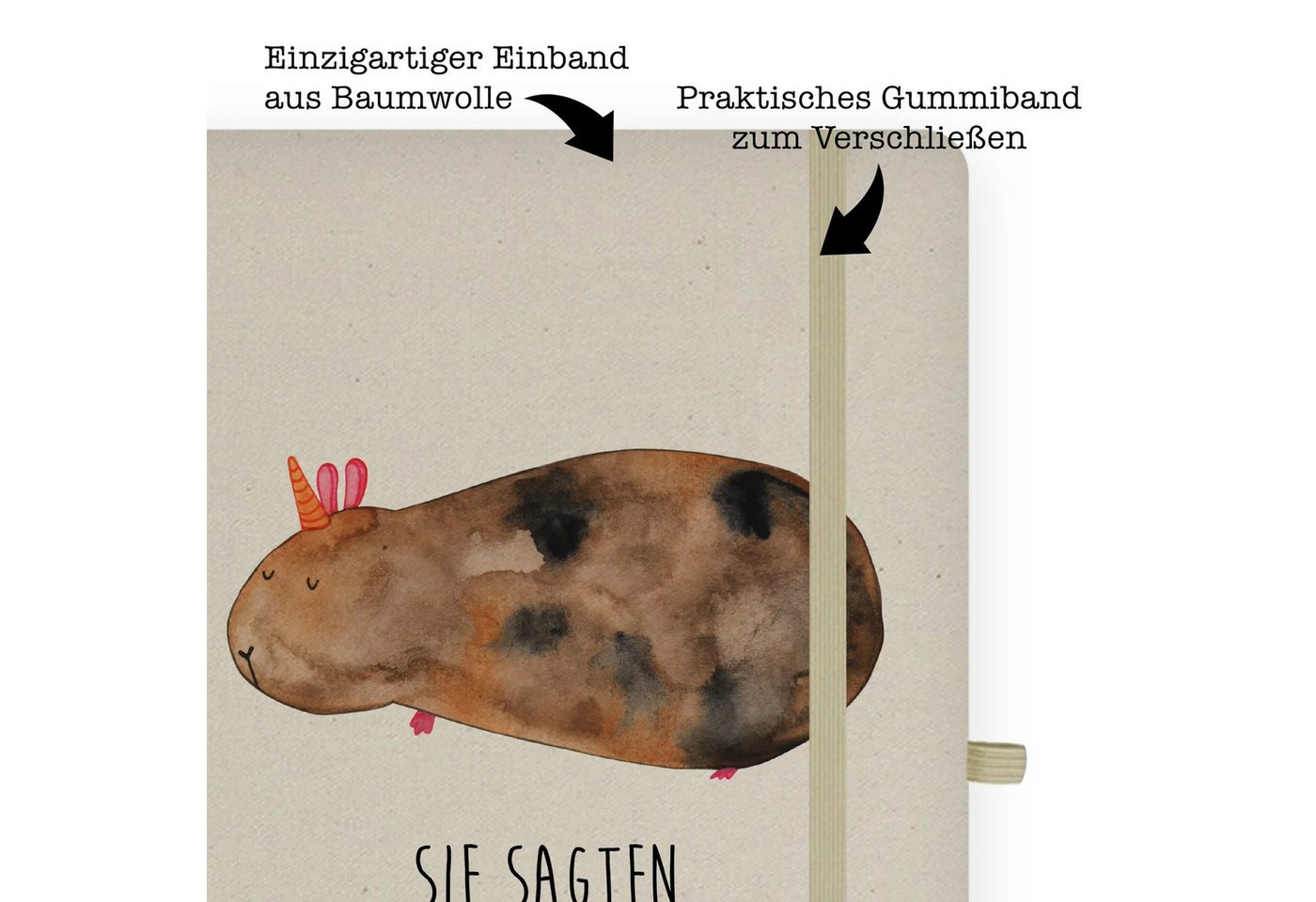 Thumbnail - Mr. & Mrs. Panda Notizbuch Einhorn Meerschweinchen - Transparent - Geschenk, Meericorn, Einhörne Mr. & Mrs. Panda, Bezau...