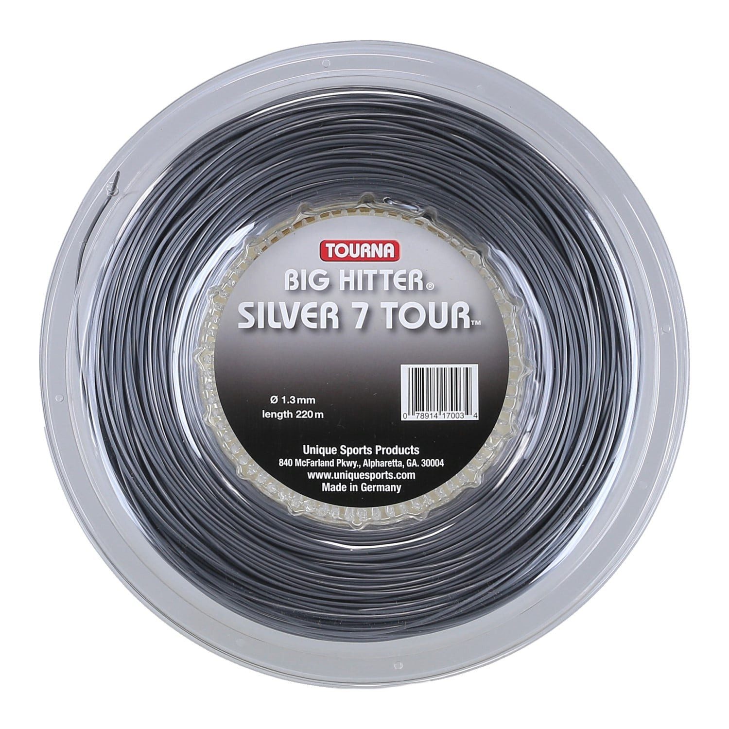 Tourna Grip Europe GbR Tennissaite Big Hitter Silver 7 Tour (Power+Spin) 220m Rolle, Saitendicke: 1.25