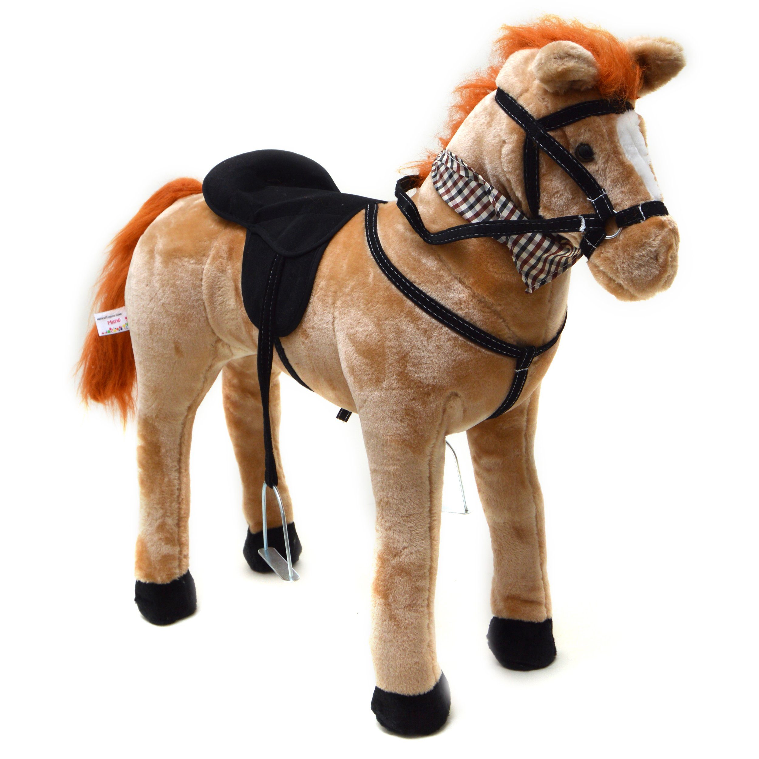 Pink Papaya Stehpferd Spielpferd zum Reiten für Kinder 65 / 75 cm Plüschpferd, Kuscheliges Stehpferd für Kinder, handgefertigt