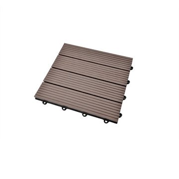 euroharry WPC-Fliesen 1qm 30x30 cm WPC Fliese Terrassen fliesen Klickfliese Holz Balkon