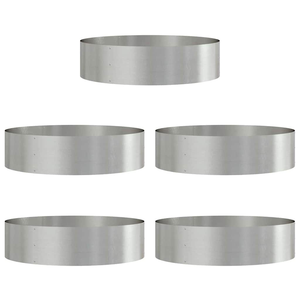 vidaXL Blumentopf Gartenpflanzer 5 pcs Silber günstig online kaufen