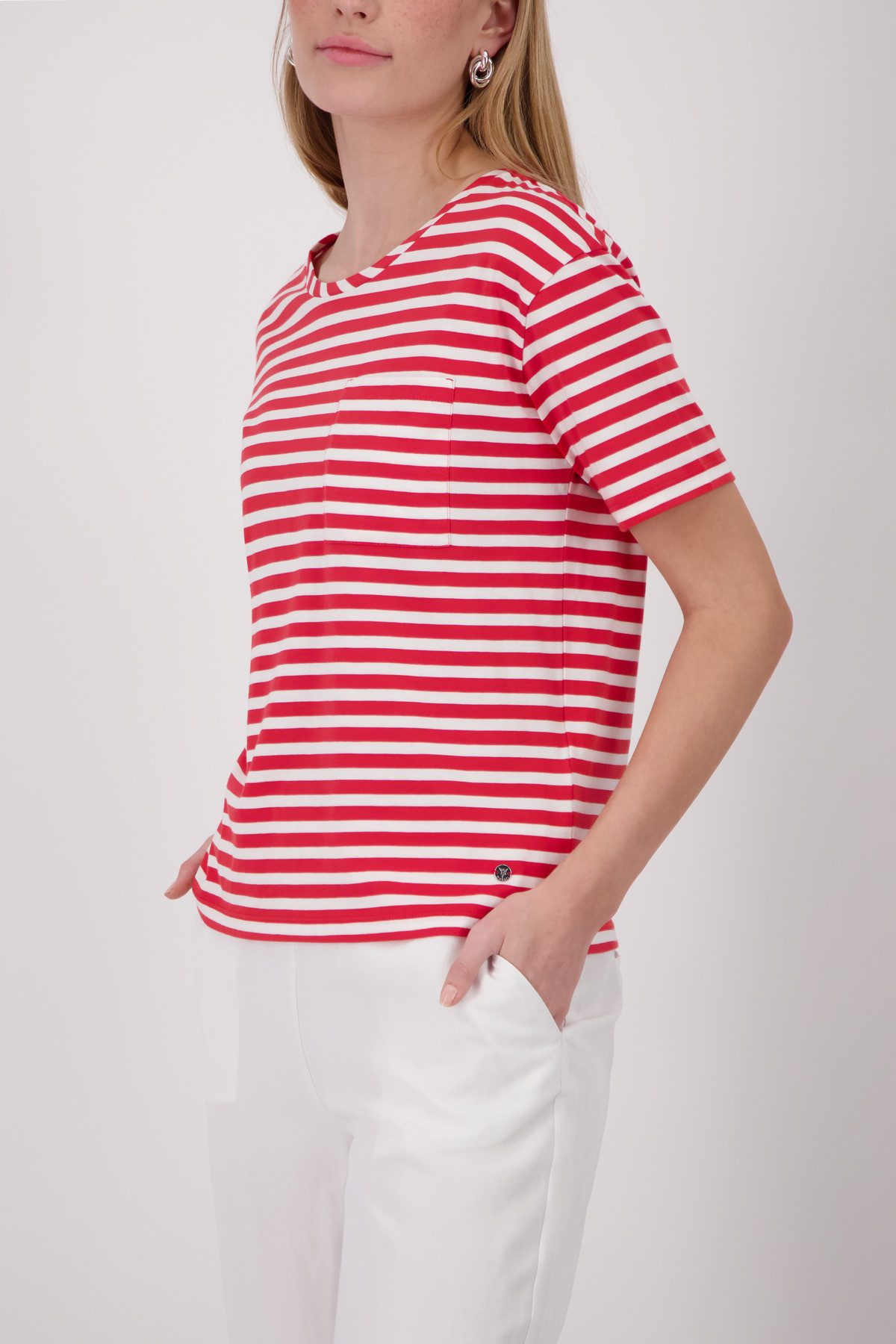 Monari Rundhalsshirt mit Streifen