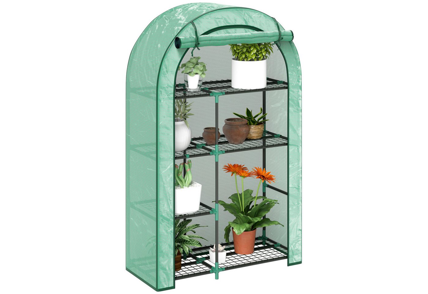 Outsunny Foliengewächshaus mit Runddach, Rolltür, Fenster, Regale, winterfest, aus Stahl, BxTxH: 100 x 45 x 160 cm, BxLxH: 45 x 100 x 160 cm, Gewächshaus 1-St., Folien Treibhaus, für Balkon, Garten, für Tomaten, Gemüse, Grün grün | Rabatt: 30% Outsunny Foliengewächshaus mit Runddach, Rolltür, Fenster, Regale, winterfest, aus Stahl, BxTxH: 100 x 45 x 160 cm, BxLxH: 45 x 100 x 160 cm, Gewächshaus 1-St., Folien Treibhaus, für Balkon, Garten, für Tomaten, Gemüse, Grün grün | Rabatt: 30%